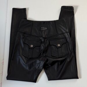 Firmabs Black Faux Leather Leggings